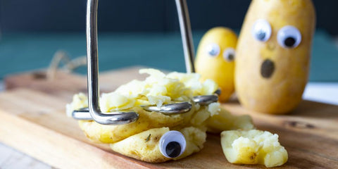 stainless steel tray with yellow food