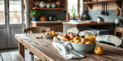 Kruimige aardappels en aardappelpuree op tafel